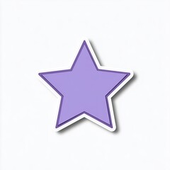 A stylized, five-pointed purple star with a white outline and drop shadow