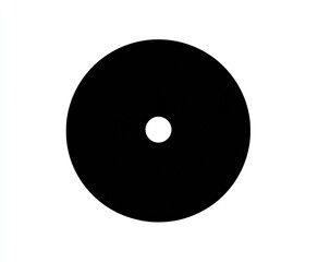 A perfect black circle with a small white dot centered within it