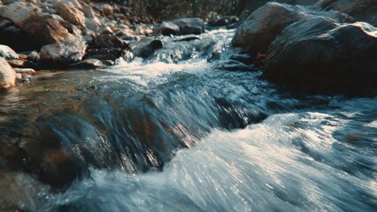Naklejka premium Flowing stream over rocks