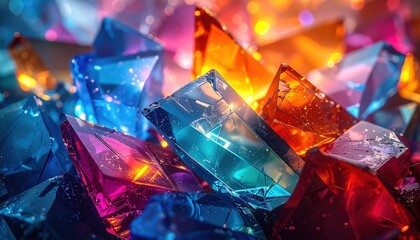 Flypro Firefly Jagged Shards of Colored Glass Reflecting Fractured Light Abstract