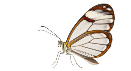 Isolated Greta Oto butterfly, also known as glasswing, side view of the beautiful insect © Cedric