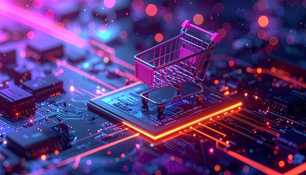 High-tech digital hardware devices display close-up images