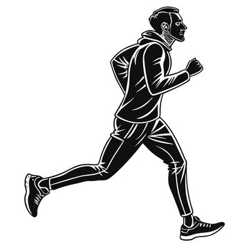 silhouette of a man running
