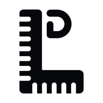 Vector of a right-angle ruler with measurement markings