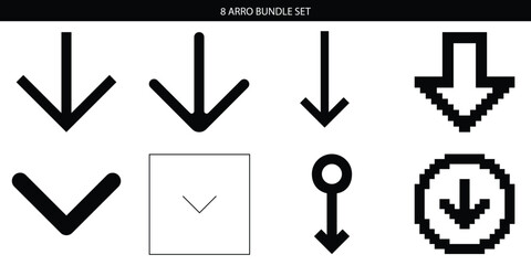 8 Arrow icons bundle set