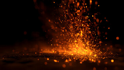 Fototapeta premium Watercolor icy fire smoke contrast, cool blue flames intertwined with pale white smoke, high contrast against dark navy background