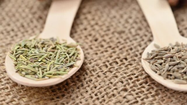 Video of a mix of aromatic spices
