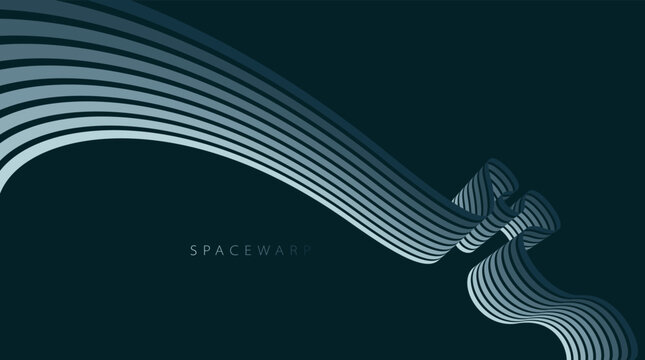 Mist oblivion night theme vector abstract background with 3D lines in perspective, dystopian gloomy dark graphic design wallpaper with curve stripes.