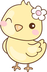 Obraz premium Cute chick illustration Easter spring season Classroom decor