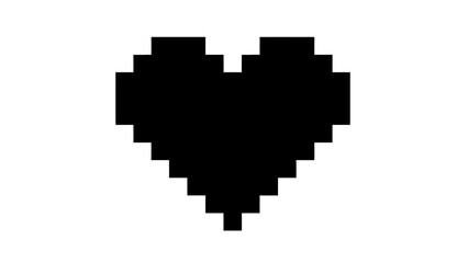Obraz premium Pixelated Heart Icon in Classic 8-bit Style on White Background