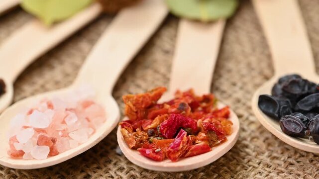 Video of a mix of aromatic spices