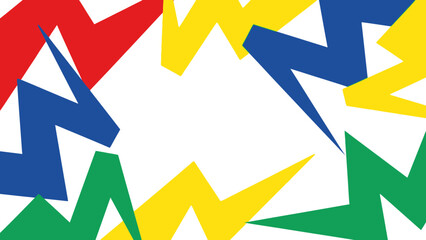 vibrant colorful abstract lightning bolt pattern with red yellow blue and green shapes for modern