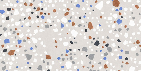 Terrazzo seamless pattern. The texture of the stone floor. Vector illustration dar and light colorful terrazzo