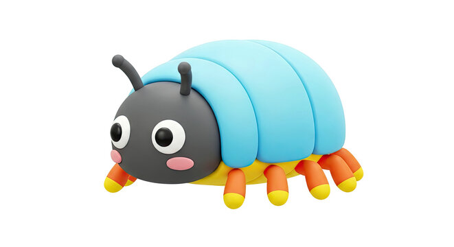 Cute 3D Cartoon Caterpillar