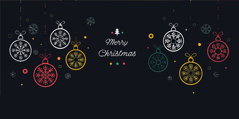 Festive christmas ornaments and a merry christmas greeting on black © Titul