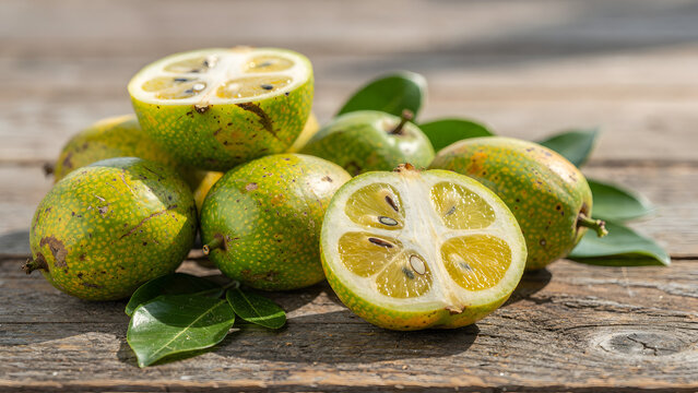 Hog Plum Fruit on Wooden Table