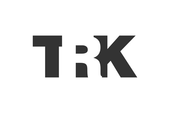 TRK logo design. Initial letter T R K bold font style for tech startups, consulting, corporate branding. Creative company name, headlines typography identity, trendy logotype.
