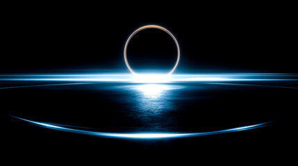 光のリングと輝く光線