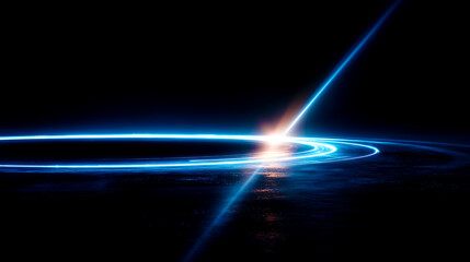 光のリングと輝く光線