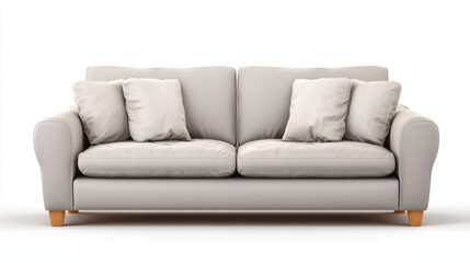 Fototapeta premium 3d realistic vector gray sofa, couch on a white background. Isolated.