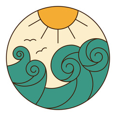 vector graphic with ocean waves