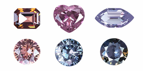 Fototapeta premium A collection of colorful faceted gemstones in various shapes