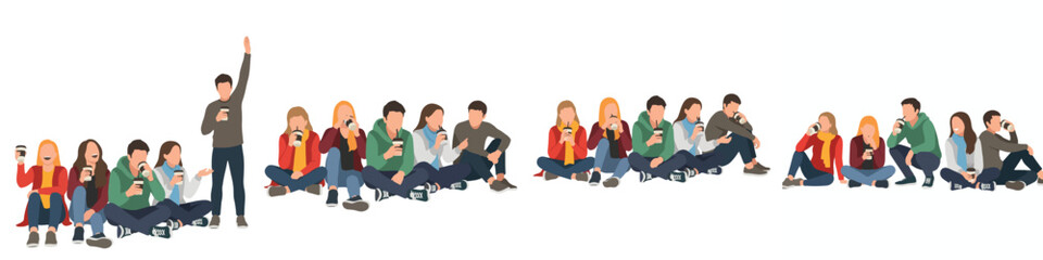 Obraz premium Group of young people sitting and chatting