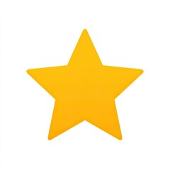 Obraz premium A bright, cartoon-style golden five-pointed star against a clean white background