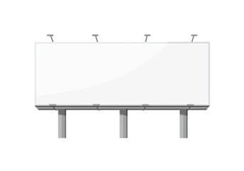Obraz premium Blank outdoor advertising billboard template for your marketing campaign. Large empty commercial sign for promotional messages and customizable content