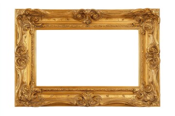 Ornate golden rectangle frame with intricate scrollwork details