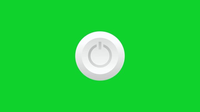 Power Button Press Animation &ndash; Green Screen & Black Background