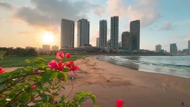 colombo skyline at sunset