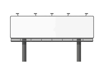 Obraz premium Blank billboard advertisement on poles against a white background, perfect for your marketing campaign