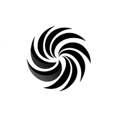Abstract black and gray swirling design against a white background, suggesting motion © Dewan