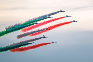 Frecce Tricolori Air Show. Thrilling Flight