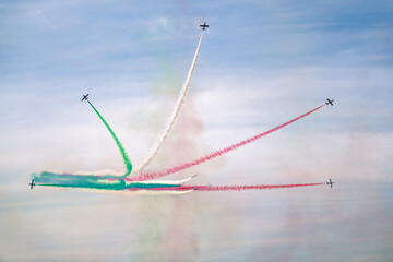 Frecce Tricolori Air Show. Thrilling Flight