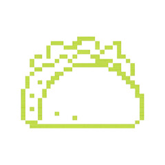Obraz premium PNG Retro pixelated taco illustration