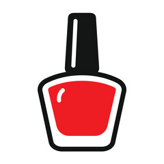 Obraz premium Nail polish icon isolated on transparent background. Classic nail polish with editable stroke. Beauty cosmetic sign ideal for manicure, nail salon, spa and feminine design projects.