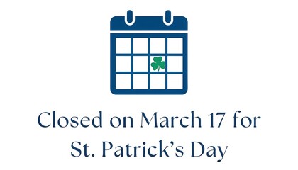 Fototapeta premium Calendar showing closure on march 17, holiday, celebration, closure, calendar, st patricks day background 2026