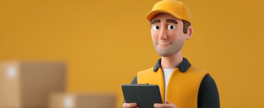 The smiling man feels fulfilled while managing inventory and coordinating delivery processes.