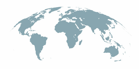 A simplified world map illustration in a muted blue grayscale palette © Dayal