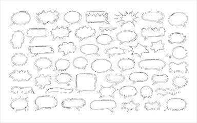 Monochrome Speech Bubble Set Illustration