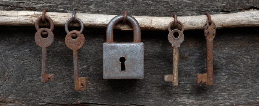 old locks with rusted keys evoke forgotten anxieties and buried emotions