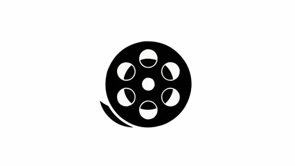 Film Reel Icon Graphic Design Element.