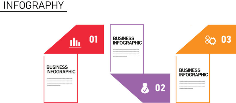 Three steps infographics design vector 