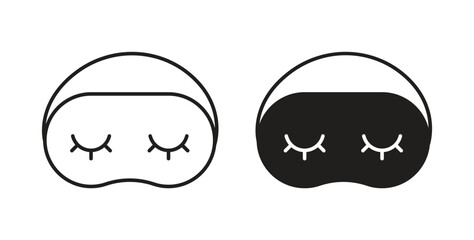 Sleeping mask icon symbol vector graphic designs on white. Best for ui Design