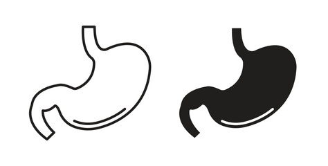 Fototapeta premium Stomach icon symbol vector graphic designs on white. Best for ui Design