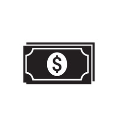 Black and White Money Cash Icon
