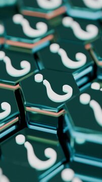 Question marks representing unresolved issues and curiosities