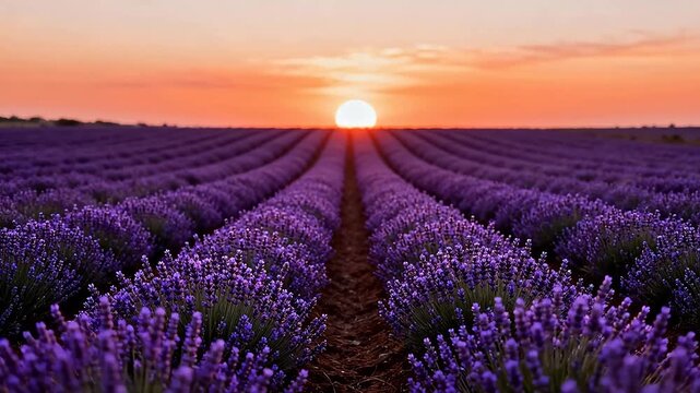 Lavender field at sunset